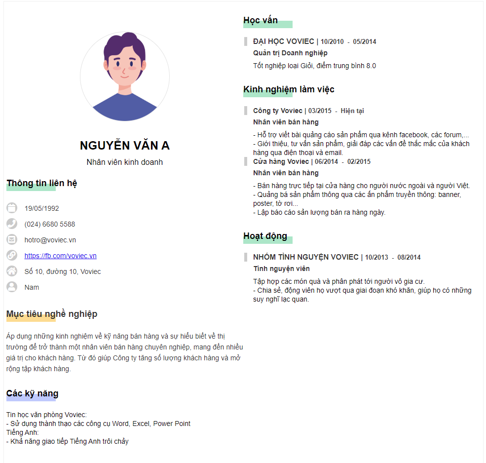 Mẫu CV